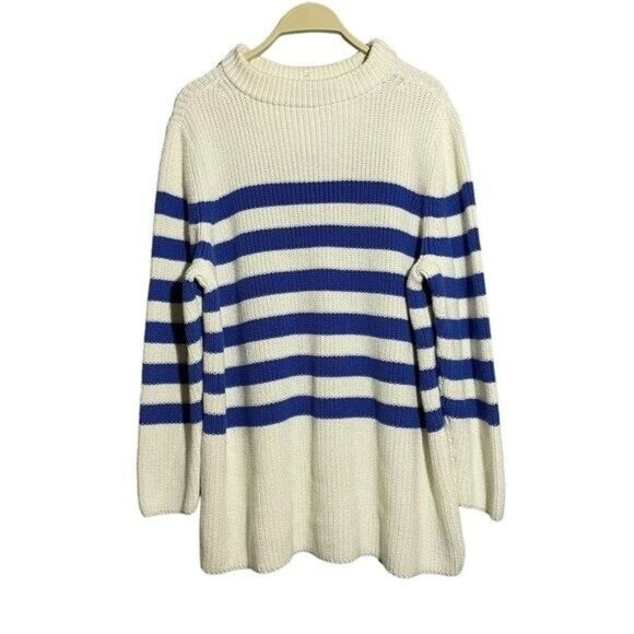 Talbots Sweaters - Talbots Sweater Jumper Women 2Xp 2X Petite Ivory Stripe Colorful Comfy Modern